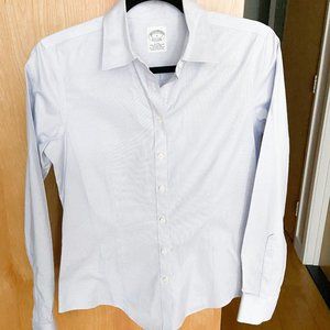 Brooks Brothers Fitted Non-Iron Shirt, pastel blue pinstripes